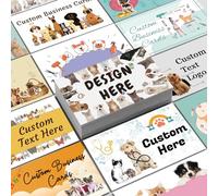Personalised Business Cards - 200 PCS Double Sided, Custom With Logo Photo Text 3.5"x 2" Waterproof for Men Women - Pets Care Template