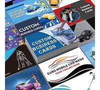 Personalised Business Cards 500 PCS Double Sided, Custom Cards with Logo Photo Text 3.5"x2" Waterproof for Men Women - Car Wash Template