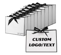 Personalised Business Gift Bags with Ribbon Handles - Bulk Custom 10-200 Pcs Logo & Brand Prints Packaging Bags - Ideal for Retail, Boutique, Corporate, Client Gifts, Branded Promotions
