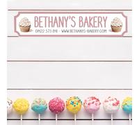 Personalised Business MDF Wood or Acrylic Street Sign Plaque - Custom Shop Sign Gift for Entrepreneurs, Office, Café, Food Outlets (Cupcakes, Acrylic - Small - 290mm x 63mm)