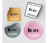 Personalised Business Name Logo Image Text Vinyl Craft Stickers Customised Round Square | Multiple Quantities & Sizes (88mm, Round, 9 Labels)