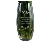 Personalised Butterflies and Flowers Bullet Vase 60th 70th 80th 90th 100th Birthday Gift Clear