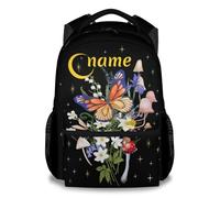 Personalised Butterfly Backpack for Kids Girls, 17" Cute Cartoon Backpack for School, Custom Large Capacity Book Bag for Students, School Bag Gifts for Butterfly Lovers