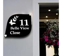 Personalised Butterfly Design Two Colour House Number Plaque, Wall Mounted Front Door Address Sign
