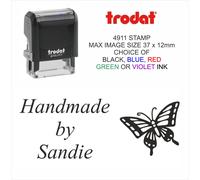 personalised butterfly self inking rubber stamp handmade by, school, card crafts
