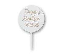 Personalised Cake Topper Clear Transparent Round Acrylic Circle. Any Occasion, Age or Text. 1st Birthday - 21st - 16th - 18th - Customise Your Way! Retirement - Anniversary - Baby Shower - Celebration
