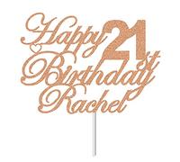 Personalised Cake Topper Custom Cake Decoration for 1st 7th 13th 16th 18th 21st 30th 40th 50th （Rose Gold）