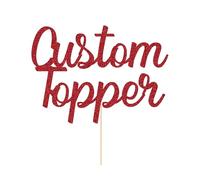 Personalised Cake Topper Custom Happy Birthday Cake Topper Cake Decorations 11 Colors Double Sided Glitter Cake Topper with Any Text Personalised Gifts for Birthday Graduation Wedding (Red)