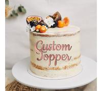 Personalised Cake Topper Custom Multicoloured Acrylic Letters Happy Birthday Wedding Anniversary Cake Decoration Cake Charms Name Plate (Rose Gold)