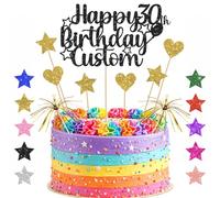 Personalised Cake Topper for Any Name & Age - Elegant Custom Party Decoration for 13th, 16th, 18th, 21st, 30th, 50th, 60th Birthdays, Unique Gift for Milestone Celebrations & Special Events