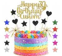 Personalised Cake Topper for Any Name & Age - Elegant Custom Party Decoration for 13th, 16th, 18th, 21st, 30th, 50th, 60th Birthdays, Unique Gift for Milestone Celebrations & Special Events