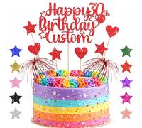 Personalised Cake Topper for Any Name & Age - Elegant Custom Party Decoration for 13th, 16th, 18th, 21st, 30th, 50th, 60th Birthdays, Unique Gift for Milestone Celebrations & Special Events