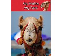 Personalised Camel Greeting Card (Birthday, Mothers Day, Fathers Day, Christmas, Blank) - Custom Card for Him Her Male Female Family Kids