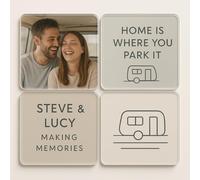 Personalised Camping Lifestyle Design Acrylic Coaster Set of 4 Gift - Unique Drinkware for Home Adventurers