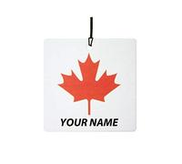 Personalised Canadian Maple Leaf Car Air Freshener (Custom Crest/Insignia/Emblem/Xmas Christmas Stocking Filler/Secret Santa/Novelty Scented Gift)