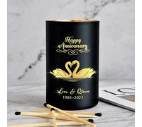 Personalised Candle Cedarwood Cinnamon Sandalwood Scented Candles Gifts for Anniversary Wedding Christmas Memorial Candle Gift for Her Women Him Men from Wife Husband Up to 40H(Design 3)