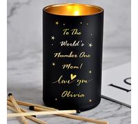 Personalised Candle Coconut Wax Candle Mothers Day Gifts Custom Gift for Birthday Anniversary Christmas Him Men Women up to 40 Hours Burn Time (Fiore d'Arancio, Design 02)
