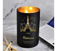 Personalised Candle Orange Blossom Jasmine Amber Candles Natural Coconut Wax Candles Birthday Candle for Her Memorial Gift for Anniversary Wedding Thank You40 Hours Burn Time (Paris)