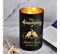 Personalised Candle Rose English Pear Amber Freesia Gifts for Wedding Christmas Anniversary Birthday Memorial Candle Gift for Her Women Him Men from Wife Husband up to 40 Hours Burn Time (Design 04)