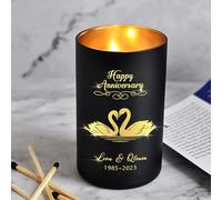Personalised Candle Rose English Pear Amber Freesia Scented Candles Gifts for Anniversary Christmas Birthday Memorial Candle Gift for Her Women Him Men from Wife Husband Up to 40H(Design 3)