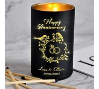 Personalised Candle Rose English Pear Amber Freesia Scented Candles Gifts for Anniversary Christmas Birthday Memorial Candle Gift for Her Women Him Men from Wife Husband Up to 40H(Design 1)