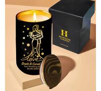 Personalised Candle Wedding Anniversary Candle Gifts for Couple for Her Scented Candles Gifts for Women Personalised Gift for 10 20th 25th 50th 60th Birthday Christmas Valentines Day (Design 02)