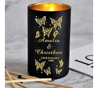 Personalised Candles Cedarwood Cinnamon Sandalwood Custom Gift Scented Candle Natural Coconut Wax Candle for Her Girl Woman Gift for Anniversary Wedding 40 Hours(Design 2)