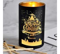 Personalised Candles Christmas Scented Candles Gifts Custom Rose English Pear Amber Freesia Candle with Any Name for Women Men Her Girlfriend Wife Husband Up to 40 Hours Burn Time(Design 1)