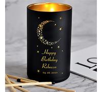 Personalised Candles Orange Blossom Jasmine Amber Candle Natural Coconut Wax Candle Birthday Candle for Women Her Memorial Gift for Anniversary Wedding 40 Hours (Design 02)