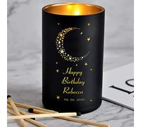 Personalised Candles Rose English Pear Amber Freesia Candle Natural Coconut Wax Candle Birthday Candle for Women Her Memorial Gift for Anniversary Wedding 40 Hours (Design 02)