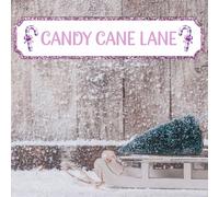 Personalised Candy Cane Lane Christmas Street Sign: Handmade Festive Plaque in 8 Colours | Custom Text on MDF Wood or Acrylic Decor (Lilac, MDF Wood - Medium 390mm x 85mm)