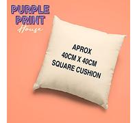 Personalised Canvas Cushion With Photo And Text, Your Image Pillow Cover and Insert, Custom Picture And Text Printed, Cotton Cushion Birthday Gift For Men Women Kids, Cover & Pad, Natural