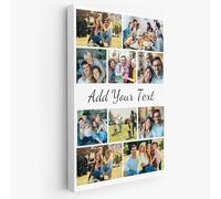 Personalised Canvas Photo Gift - Add Photos, Custom Text & Choose Canvas Colour - Unique Personalised Print For Birthdays, Pets, Graduation, Anniversaries & Special Occasions (10 Photos)
