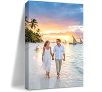 Personalised Canvas Photos No Frame 60x80cm(24x31in),Custom Poster Photo Printing Pet Portrait,Holiday Memory,Canvas Personalised Photo for Family,Friend,Lover,Wedding,Birthday Gift,Home Decor