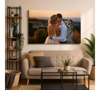 Personalised Canvas Print from Your Photo | Custom Picture Wall Art | Gallery Wrapped HD Photo Canvas with Fade-Resistant Colours | Personalised Gift for Family, Weddings, Pets A2 16X22 Inch
