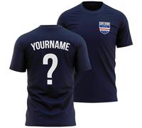 Personalised Cape Verde T Shirt for Men Custom Name and Number Football Africa Badge Nation Supporters Soccer Tee, L, Navy