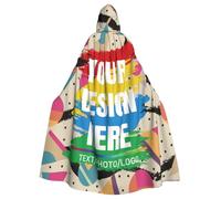 Personalised Cape with Photo Personalised Cloak Custom Hooded Cloak Halloween Costumes Adult Women Custom Witches Cape with Image Logo Text for Couple Family Friend Christmas Theme Role Playing Party
