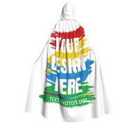 Personalised Cape with Photo Personalised Cloak Custom Hooded Cloak Halloween Costumes Adult Women Custom Witches Cape with Image Logo Text for Couple Family Friend Christmas Theme Role Playing Party