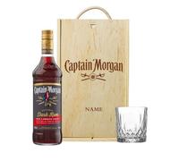 Personalised Captain Morgans Dark Rum Gift Set with Spirit Glass - 70cl