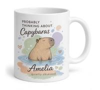 Personalised Capybara Mug Probably Thinking About Capybaras Gift