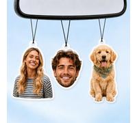Personalised Car Air Freshener - Custom Air Freshener with Picture, Double-Sided Photo Text Available,Gift for Women Men Boyfriend Girlfriend Hangable for Bathroom (Crop, Personalization)