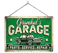 Personalised car garage. Small metal sign with 4 corner holes. Any name custom shed shop fix