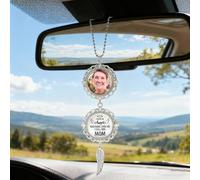 Personalised Car Mirror Accessory Hanging Ornament, Rear View Mirror Accessories, Custom Photo Gift Car Mirror Accessories for Women, Men (Style 2)