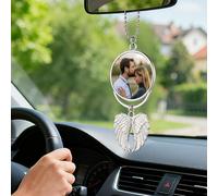 Personalised Car Mirror Accessory Hanging Ornament, Rear View Mirror Accessories, Custom Photo Gift Car Mirror Accessories for Women, Men