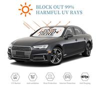 Personalised car sun shade windshield Custom car windscreen cover with Photo Text logo Foldable Reflective Sun Visor UV Rays Protector for Sedan SUV Windshield White M