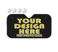 Personalised car sun shades windscreen Custom car windshield sun shade Design Your Add Text Logo Photo Foldable Reflective Sun Visor UV Rays Protector for Sedan SUV Black S