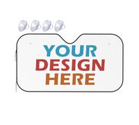 Personalised car windscreen cover Custom Photo on car sunshades Print Any of Your Design Text/Logo UV Rays and Keeps Vehicle Cool WHITE 140cm x 76cm