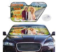 Personalised Car Windshield Sun Shade With Your Photos Text- Custom Oxford Cloth & Aluminium Sunshield with UV Protection Heat Blocker (130cm/140cm)