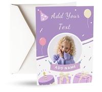 Personalised Card - 1st Birthday, Son or New Baby - Add Photo & Custom Text - Choose from 2 Templates, Font Styles & Text Colours - Includes Envelope | L2BP