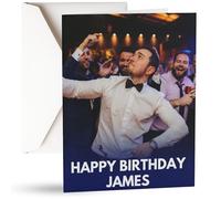 Personalised Card - Add 1 Photo & Custom Text Front and Inside - Birthday, Engagement or Thank You - Choose Template, Font Style & Colour - With Envelope | L2BP (Gradient)